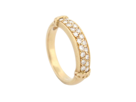 bague alliance jonc demi sertie de 20 diamants 0.3ct