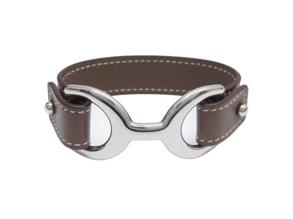 bracelet hermes pavane mors en cuir swift etoupe