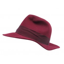 NEUF CHAPEAU HERMES 200042H T57 EN FEUTRE DE LAPIN BORDEAUX RABBIT FELT HAT 620€