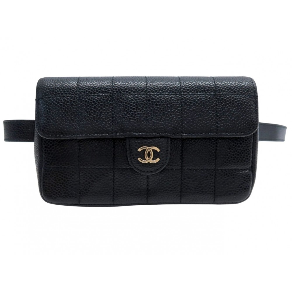 SAC A MAIN CHANEL POCHETTE CEINTURE CUIR MATELASSE CHOCOLATE BAR BELT BAG 2800€