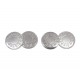 BOUTONS DE MANCHETTES HERMES CLOU DE SELLE EN METAL ARGENTE SILVER CUFFLINKS