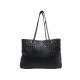 SAC A MAIN BOTTEGA VENETA CABAS EN CUIR INTRECCIATO TRESSE NOIR HAND BAG 5200€