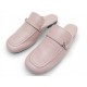 CHAUSSURES HERMES IENA H241037Z 39 MULES CUIR ROSE BOUCLE H + BOITE SHOES 1150€
