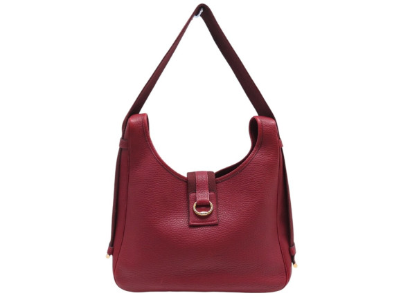 sac a main hermes tsako en cuir togo rouge