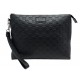SAC A MAIN GUCCI POCHETTE GG 473881 CUIR GUCCISSIMA NOIR DRAGONNE POUCH BAG 900€