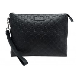 SAC A MAIN GUCCI POCHETTE GG 473881 CUIR GUCCISSIMA NOIR DRAGONNE POUCH BAG 900€