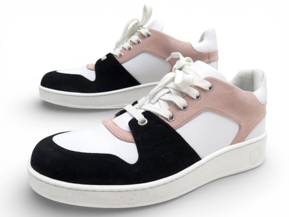 chaussures hermes free baskets 39 daim cuir rose blanc