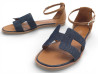 chaussures sandales hermes santorini toile denim