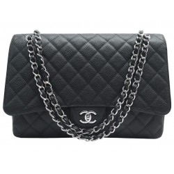 SAC A MAIN CHANEL MAXI GRAND CLASSIQUE TIMELESS JUMBO EN CUIR CAVIAR NOIR 11700€