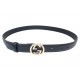 CEINTURE GUCCI BLONDIE BOUCLE LOGO GG ENLACES 370717 T80 EN CUIR NOIR BELT 380€