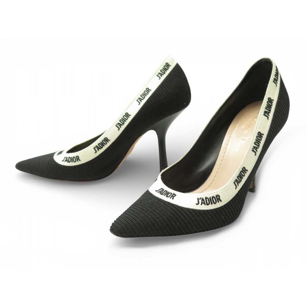 CHAUSSURES DIOR ESCARPINS J'ADIOR KCP550ECF 36 EN TOILE NOIRE PUMP SHOES 990€