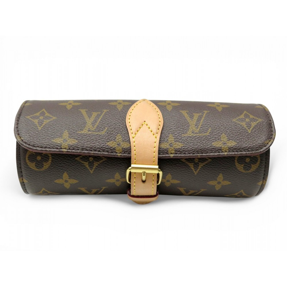 MARMOTTE LOUIS VUITTON ETUI 3 MONTRES EN TOILE MONOGRAM M47530 WATCH CASE 1020€