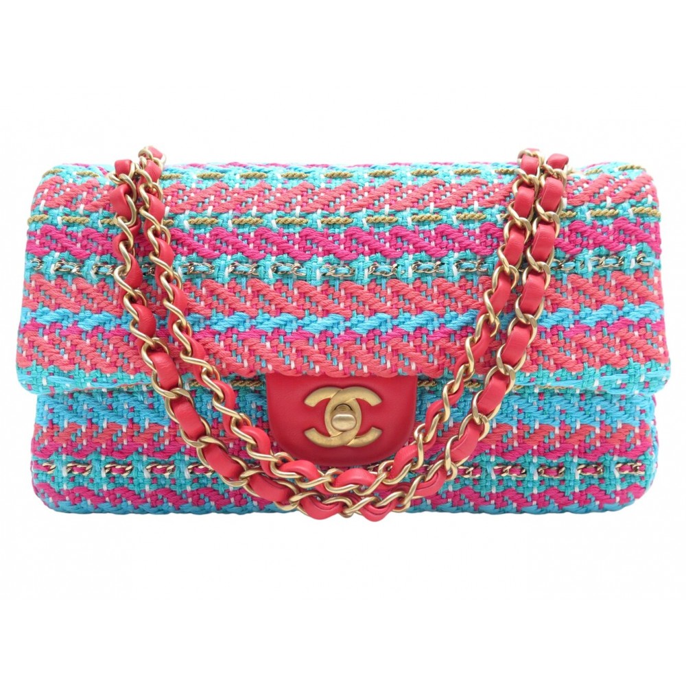 NEUF SAC A MAIN CHANEL TIMELESS SIMPLE RABAT MEDIUM TWEED MULTICOLORE BAG 9200€