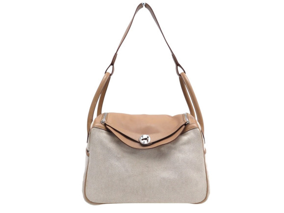 sac a main hermes lindy 30 2008 en toile et cuir swift