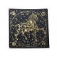 NEUF FOULARD HERMES CHEVAL FUSION D. RYBALTCHENKO SOIE NOIRE NEW SILK SCARF 580€