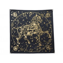 NEUF FOULARD HERMES CHEVAL FUSION D. RYBALTCHENKO SOIE NOIRE NEW SILK SCARF 580€
