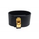 NEUF BRACELET HERMES KELLY TWIST GM H011083 T3 17CM CUIR SWIFT NOIR BANGLE 720€