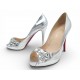 CHAUSSURES CHRISTIAN LOUBOUTIN BLING BLING 39.5 ESCARPINS EN CUIR ARGENTE 1200€
