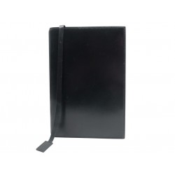 VINTAGE PORTE AGENDA HERMES GM A5 CUIR BOX NOIR BLACK LEATHER DIARY COVER 1170€