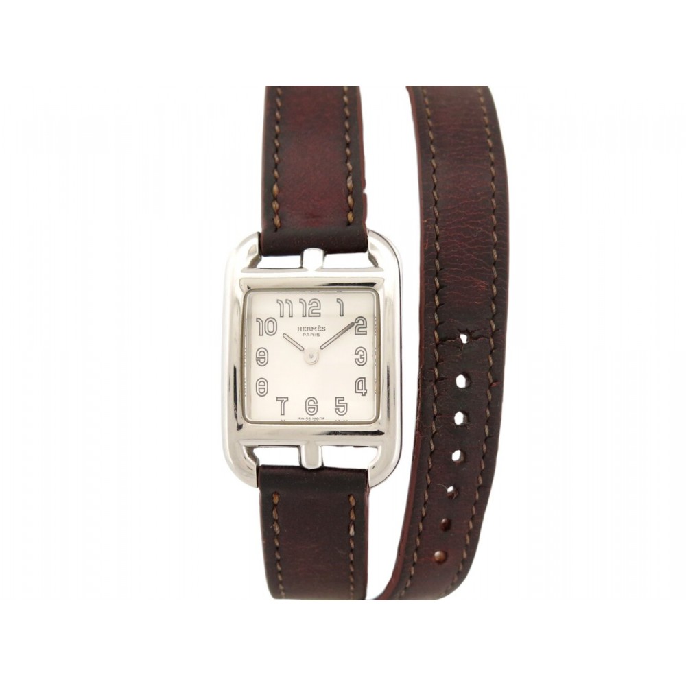 MONTRE HERMES CAPE COD PM CC1.210 23 MM DOUBLE TOUR QUARTZ ACIER + ECRIN 2975€