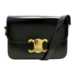 SAC A MAIN CELINE TRIOMPHE TEEN 188423 CUIR NOIR BANDOULIERE PURSE HANDBAG 3300€