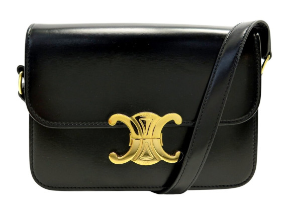 sac a main celine triomphe teen 188423 cuir noir