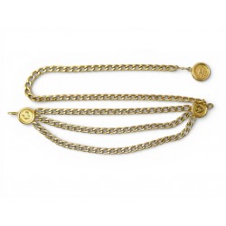 VINTAGE CEINTURE CHANEL CHAINE A 3 RANGS MEDAILLON LOGO CC T 60 A 95 BELT 1910€