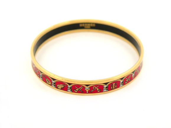bracelet hermes fin en email rouge instruments de