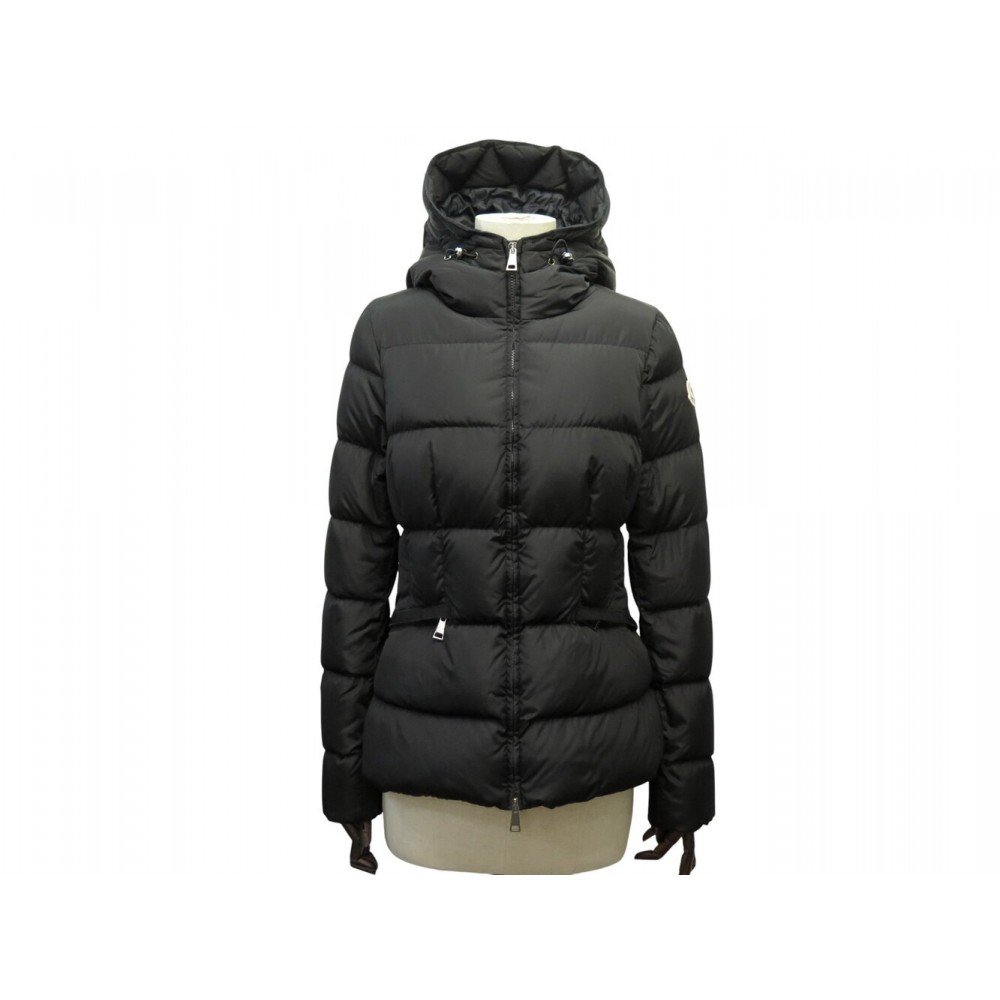NEUF BLOUSON DOUDOUNE MONCLER AVOCE A CAPUCHE T 1 38 M MATELASSE NOIR COAT 1460€