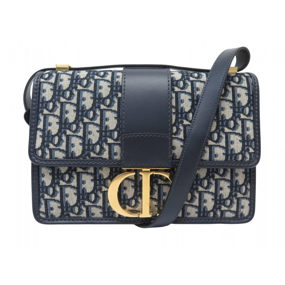 SAC A MAIN CHRISTIAN DIOR 30 MONTAIGNE TOILE OBLIQUE BLEU BANDOULIERE BAG 3350€