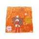 NEUF RARE FOULARD HERMES GAVROCHE AMIS POUR LA VIE CARRE 45 EN SOIE ORANGE SCARF