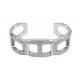 NEUF BRACELET HERMES MANCHETTE TETRIS H077175 T4 7CM EN INOX BROSSE BANGLE 610€