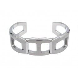 NEUF BRACELET HERMES MANCHETTE TETRIS H077175 T4 7CM EN INOX BROSSE BANGLE 610€