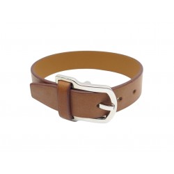NEUF BRACELET HERMES REFLEX H071837 T4 16 A 18CM CUIR FAUVE LEATHER BANGLE 610€