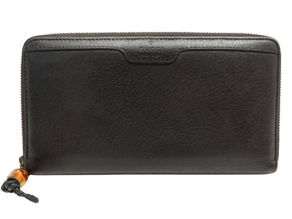 portefeuille gucci 339181 long zippe bamboo en cuir