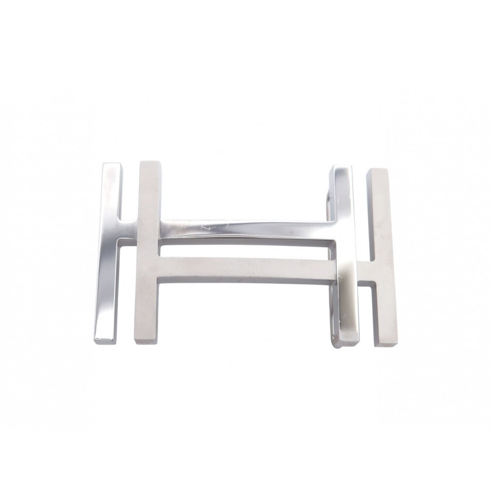 BOUCLE DE CEINTURE HERMES H AU CARRE POUR LIEN 32 MM ACIER PALLADIE BUCKLE