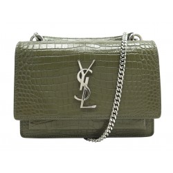 NEUF SAC A MAIN SAINT LAURENT SUNSET TOP HANDLE SMALL CUIR FACON CROCO BAG 2500€