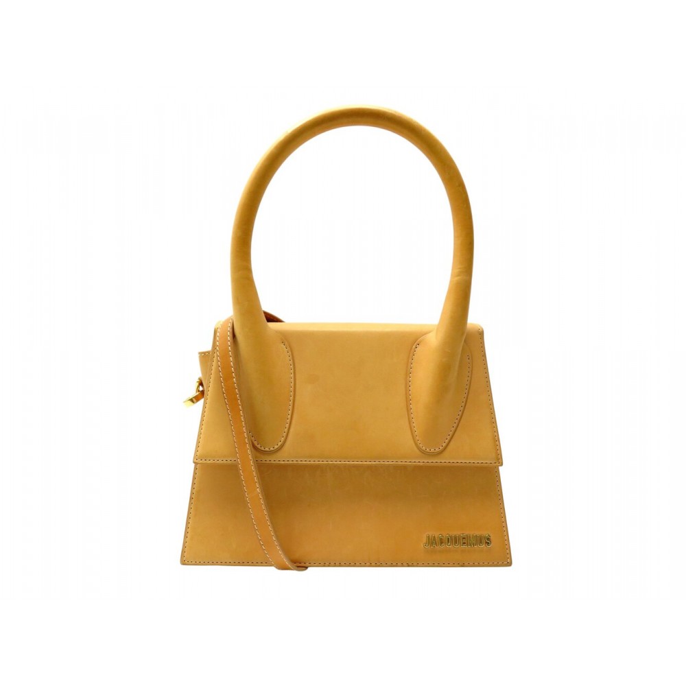SAC A MAIN JACQUEMUS LE GRAND CHIQUITO 213BA0003 CUIR GOLD BANDOULIERE BAG 850€