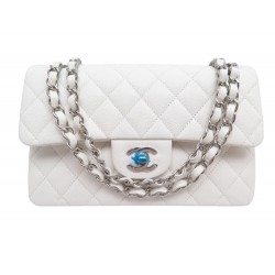 NEUF SAC A MAIN CHANEL TIMELESS PETIT CLASSIQUE CUIR CAVIAR BLANC HAND BAG 9900€