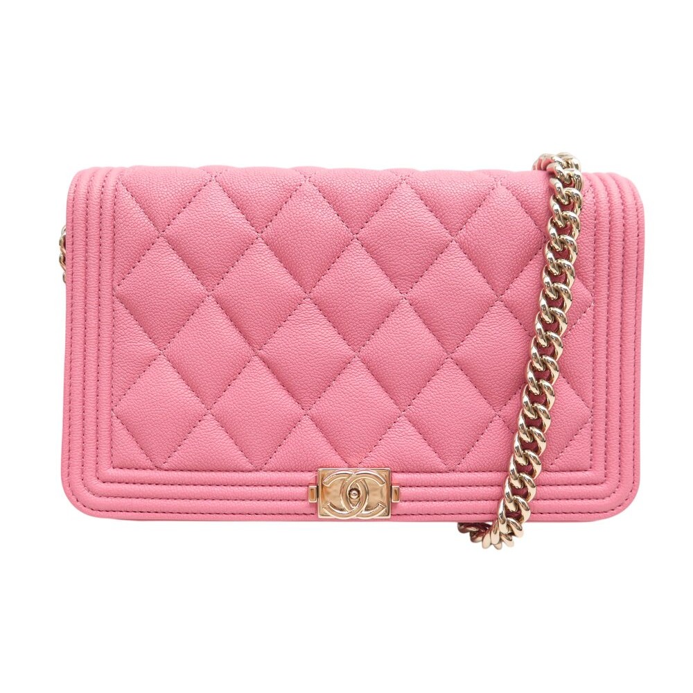 NEUF SAC A MAIN CHANEL WALLET ON CHAIN BOY BANDOULIERE CUIR CAVIAR WOC BAG 3450€