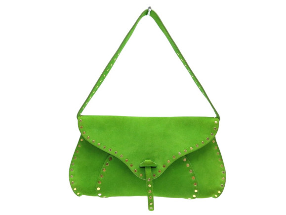 sac a main celine poulbot pochette epaule daim vert