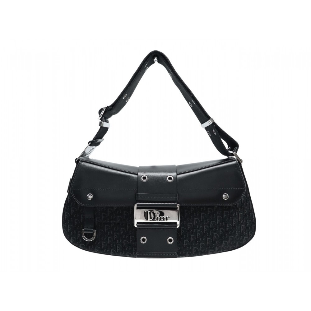 SAC A MAIN CHRISTIAN DIOR STREET CHIC COLOMBUS TOILE OBLIQUE CUIR NOIR BAG 4500€