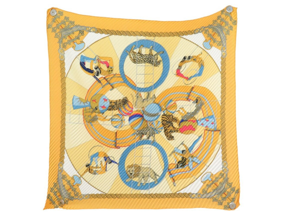 foulard hermes circus annie faivre carre 90 plisse en