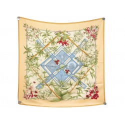 NEUF FOULARD HERMES SERENITE PAR ZOE PAUWELS EN SOIE BEIGE CARRE SILK SCARF 580€