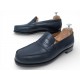 CHAUSSURES JM WESTON VINTAGE MOCASSINS 180 8.5E 42.5 L 43 CUIR BLEU MARINE 780€