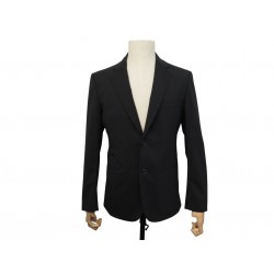 NEUF COSTUME HERMES VESTE 2 BOUTONS PANTALON H734530 M 48 LAINE NOIRE SUIT 2800€