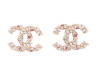  boucles d'oreilles chanel logo cc perles strass