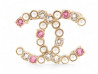  broche chanel logo cc strass perle multicolore
