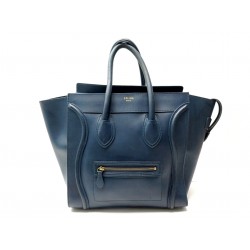 SAC A MAIN CELINE LUGGAGE PHANTOM GM CABAS CUIR BLEU MARINE HAND BAG PURSE 2700€
