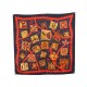 NEUF FOULARD HERMES LA MECANIQUE DES IDEES CARRE SOIE NOIR ROUGE SILK SCARF 350€